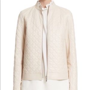 Lafayette 148 Cream Leather Jacket